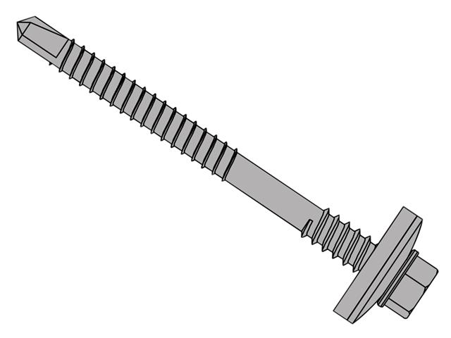 Forgefix TechFast Composite Panels to Steel Hex Screw No.3 Tip 5.5 x 100mm Box 100