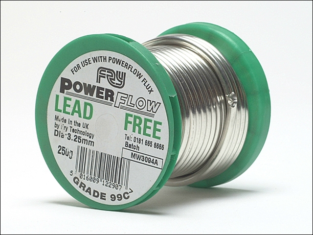 Frys Metals Lead Free Solder 3.25mm 99c - 250g Reel