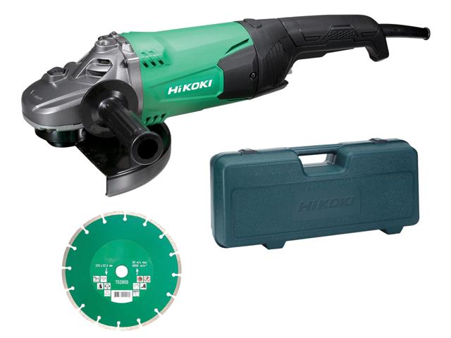 HiKOKI G23STCD/J1 Angle Grinder 230mm, Diamond Blade & Case 2000W 240V