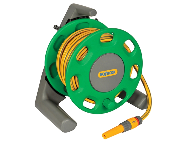 Hozelock 2412 Compact Hose Reel 30m + 25 Metres of 12.5mm Hose