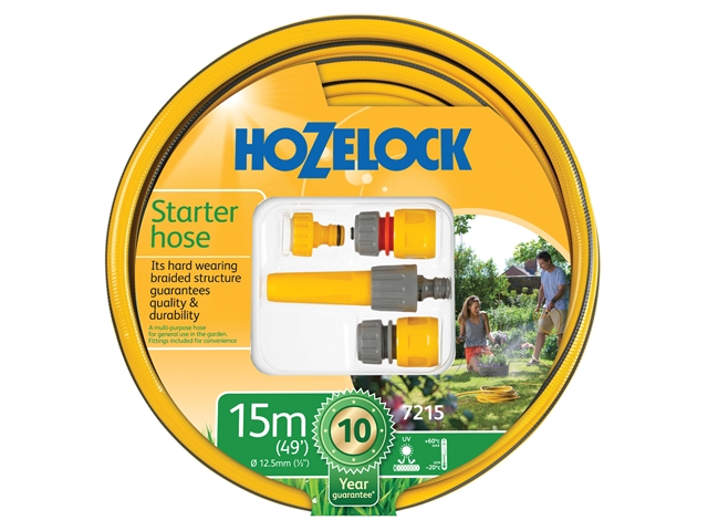 Hozelock Starter Hose Starter Set 15 Metre 12.5mm (1/2in) Diameter