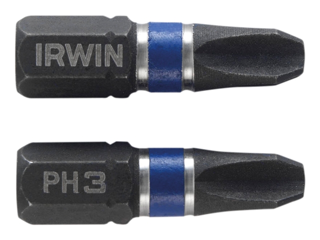 IRWIN Impact Screwdriver Bits PH3 25mm Pack of 2
