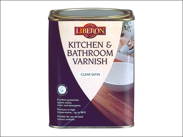 Liberon Kitchen & Bathroom Varnish Clear Satin 1 Litre