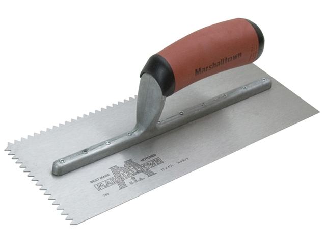 Marshalltown Notched Trowel 701SD Vee 3/16in Durasoft Handle 11 x 4.1/2in