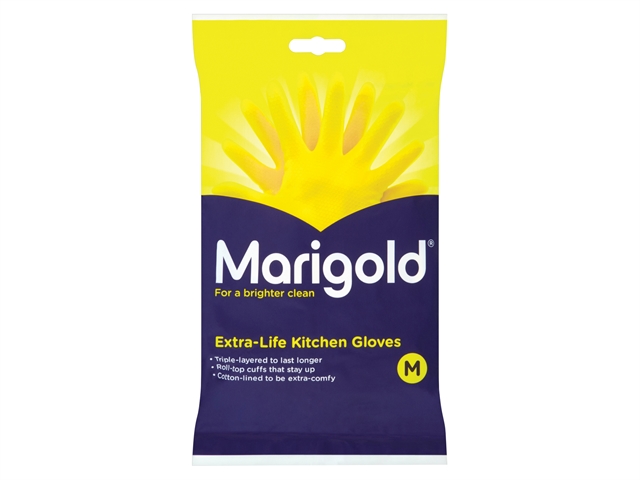 Marigold Extra-Life Kitchen Rubber Gloves - Medium (6 Pairs)