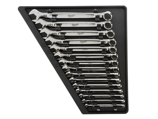 Milwaukee Hand Tools MAX BITE™ Ratcheting Combination Spanner Set, 15 Piece