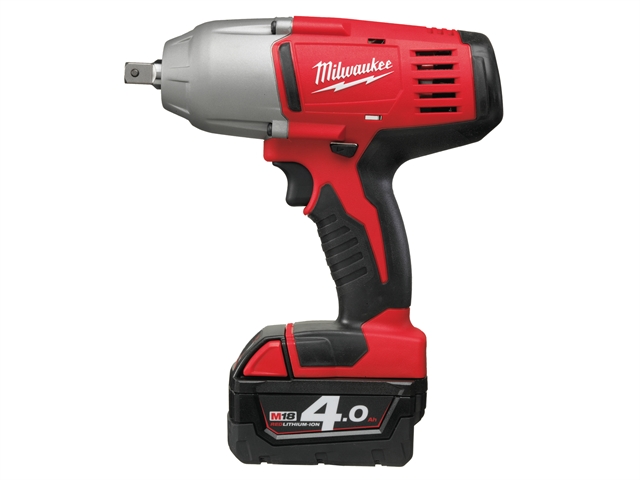 Milwaukee M18 HD18 HIW-402 Friction Ring 1/2in Impact Wrench 18 Volt 2 x 4.0Ah Li-Ion 18V