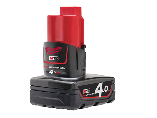 Milwaukee M12 M12B4 REDLITHIUM-ION™ Battery 12 Volt 4.0Ah Li-Ion 12V