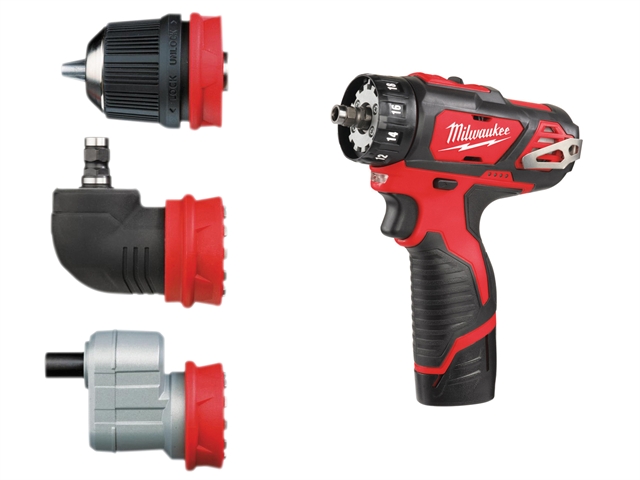 Milwaukee M12BDDXKIT-202C Removeable Chuck Drill Driver 12 Volt 2 x 2.0Ah Li-Ion 12V