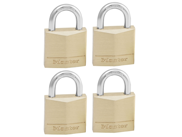 Master Lock Solid Brass 30mm Padlock 4 Pin - Keyed Alike x 4