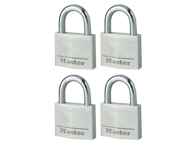 Master Lock Aluminium 40mm Padlock 4 Pin - Keyed Alike x 4