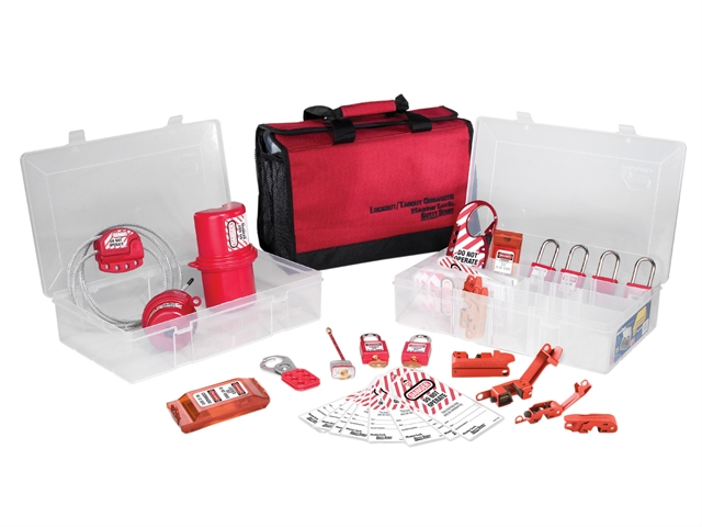 Master Lock Lockout / Tagout Electrical Group 23 Piece Kit with 410RED Padlocks