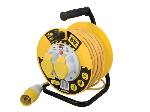 Masterplug Cable Reel 25 Metre 16A 110 Volt Thermal Cut-Out 110V