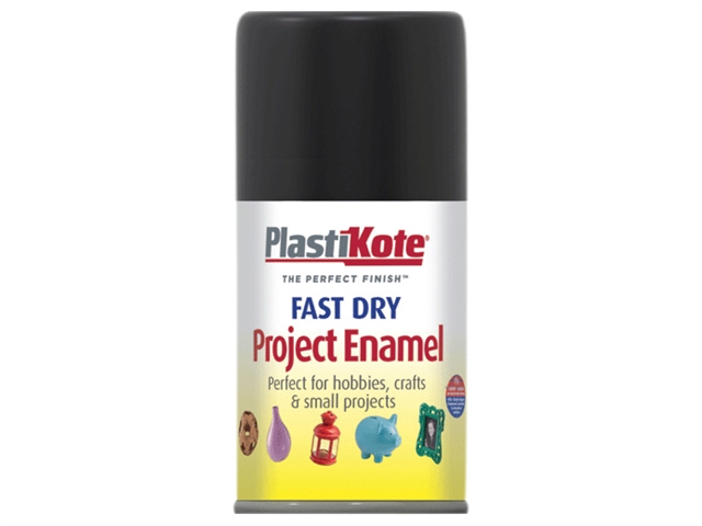 Plasti-kote Fast Dry Enamel Aerosol Black Gloss 100ml