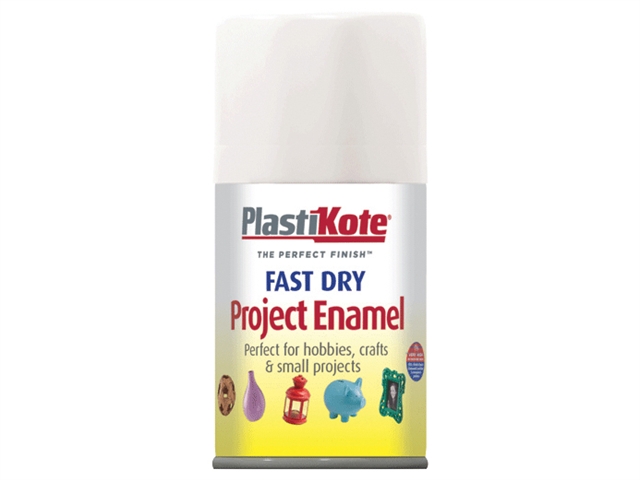 Plasti-kote Fast Dry Enamel Aerosol White Gloss 100ml