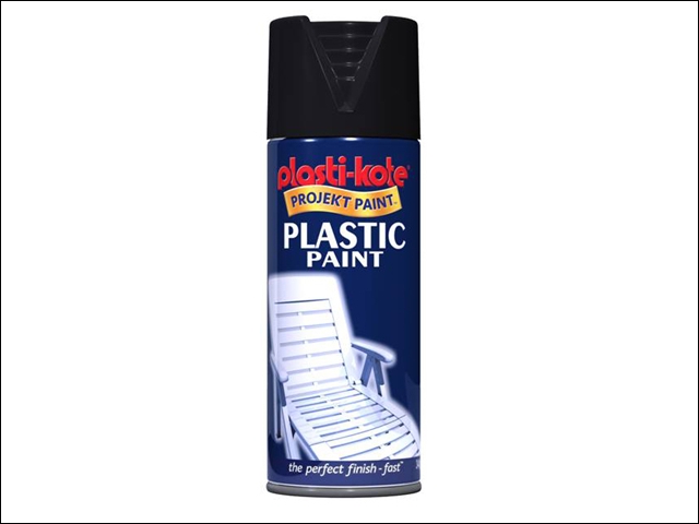 Plasti-kote Plastic Paint Spray Black Gloss 400ml