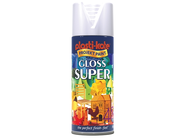 Plasti-kote Super Gloss Spray White 400ml