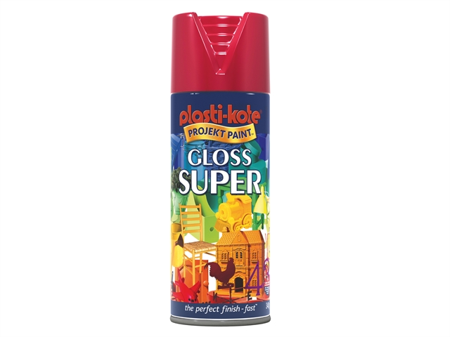 Plasti-kote Super Gloss Spray Bright Red 400ml