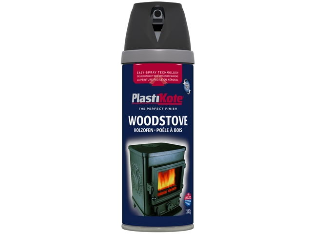 Plasti-kote Wood Stove Twist & Spray Black 400ml