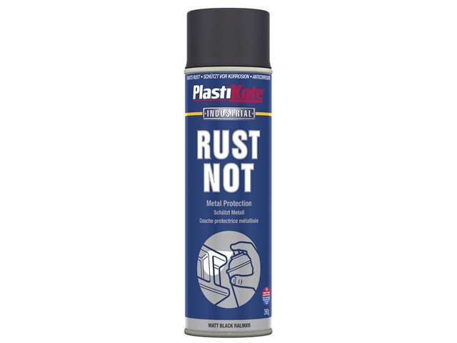 Plasti-kote Rust Not Spray Matt Black 500ml