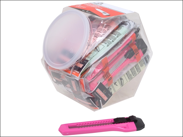 Personna Neon Snap-Off Knife 18mm + 1 Blade Candy Jar 25 Knives