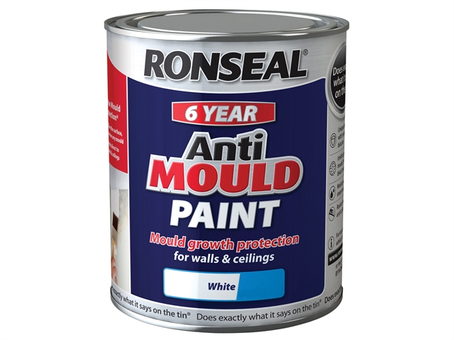 Ronseal 6 Year Anti Mould Paint White Matt 750ml