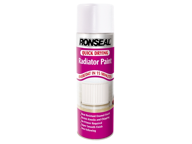 Ronseal One Coat Radiator Spray Satin White 400ml