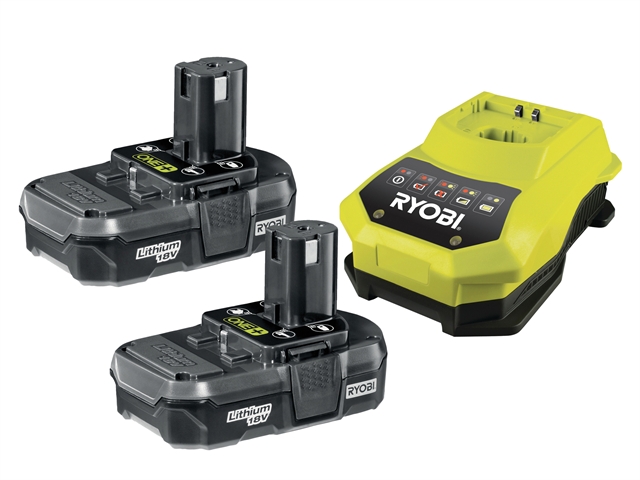 Ryobi RBC 18LL One+ Batteries & Charger 18 Volt 2 x 1.3Ah Li-Ion 18V