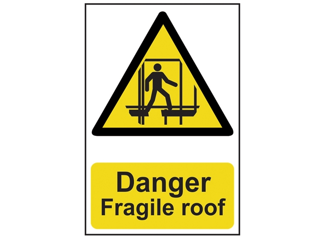 Scan Danger Fragile Roof - PVC 200 x 300mm