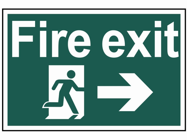 Scan Fire Exit Running Man Arrow Right - PVC 300 x 200mm