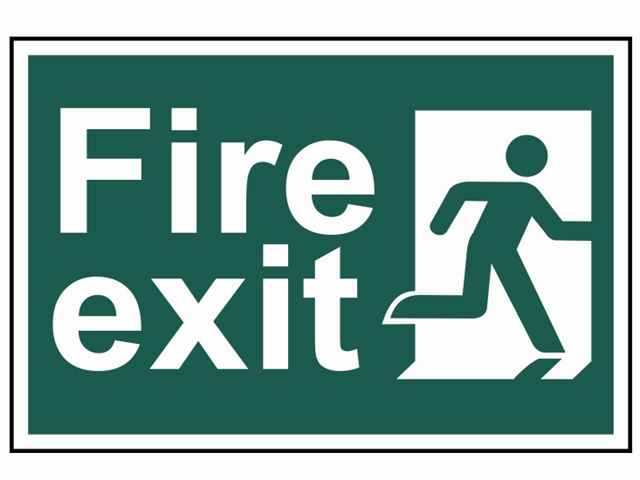 Scan Fire Exit Man Running Right - PVC 300 x 200mm