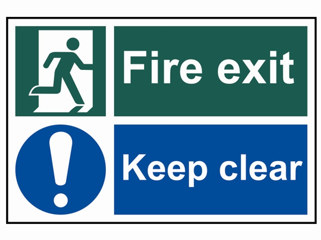 Scan Fire Exit Keep Clear - PVC 300 x 200mm