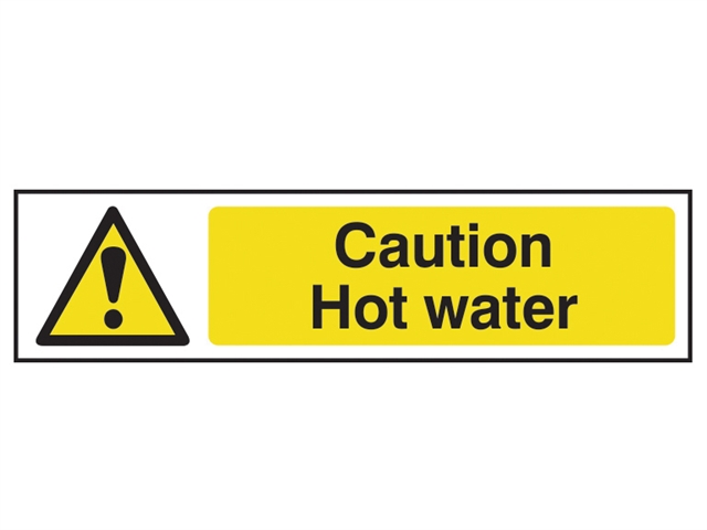 Scan Caution Hot Water - PVC 200 x 50mm