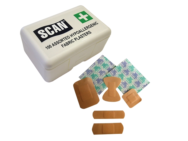 Scan Hydroscopic Fabric Plasters 100 Assorted