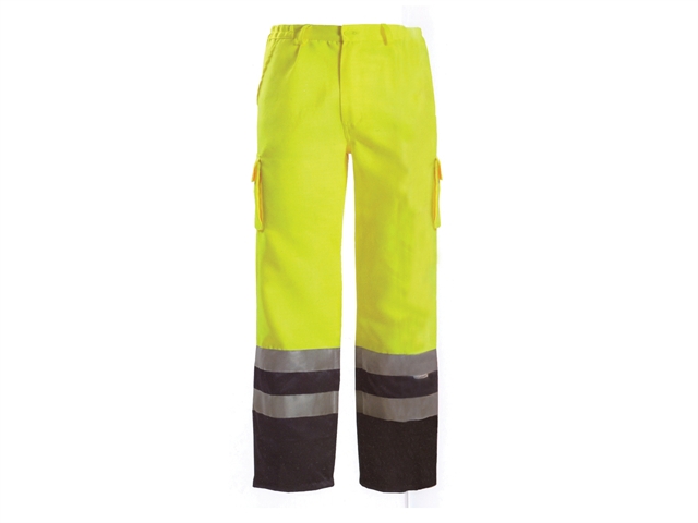 Scan Hi-Vis Motorway Trouser Yellow Black - L (38-40in)