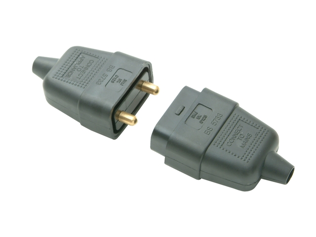 SMJ Black 10A 2 Pin Plug & Socket