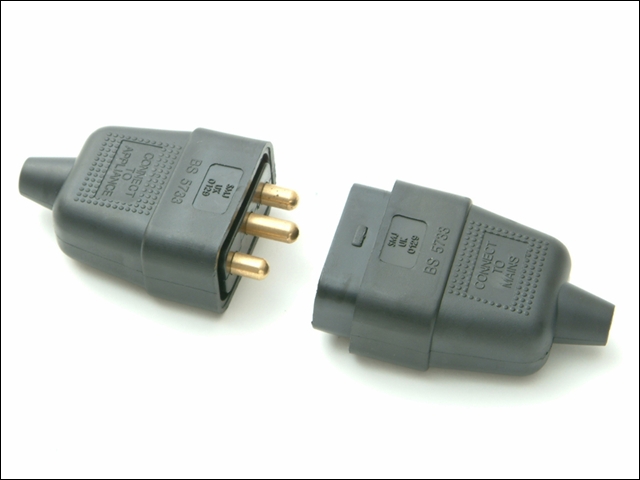 SMJ Black 10A 3 Pin Plug & Socket