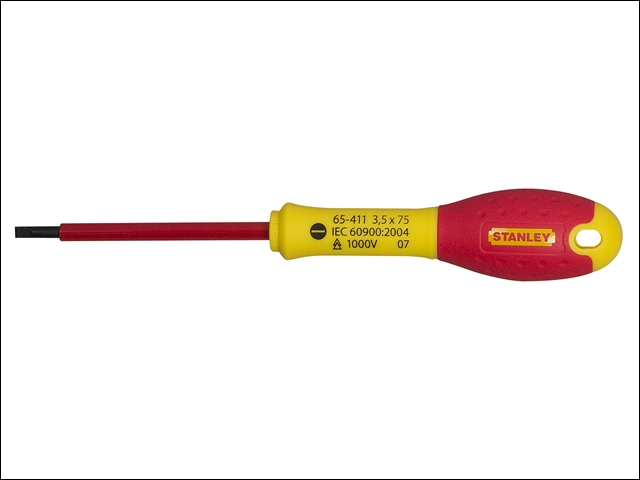 Stanley Tools FatMax Screwdriver Insulated Parallel Tip 3.5mm x 75mm