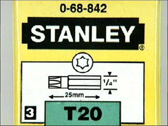 Stanley Tools Torx T20 Insert Bits 25 mm (Set of 3)
