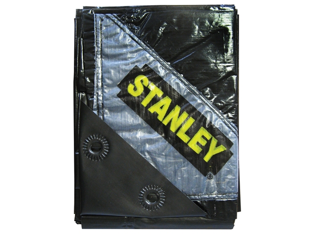 Stanley Tools Premier Black Tarpaulin 1.9 x 2.9m (6 x 9ft)