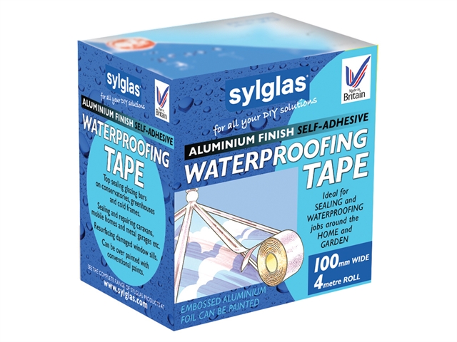 Sylglas Aluminium Finish Waterproofing Tape 100mm/4in 4m Roll