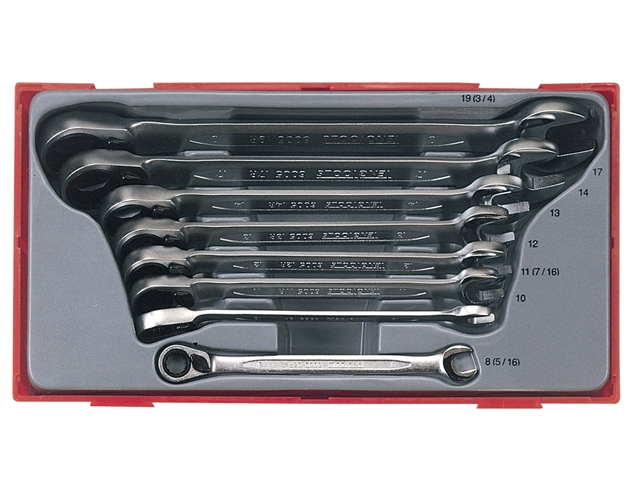 Teng TT6508R Ratchet Combination Spanner Set 8pc Metric