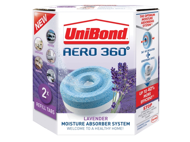 Unibond Aero 360 Moisture Absorber Lavender Refills Pack of 2