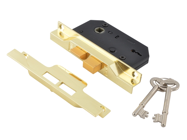 UNION 2242 2 Lever Mortice Rebated Sashlock Electro Brass 65.5mm 2.5in Visi