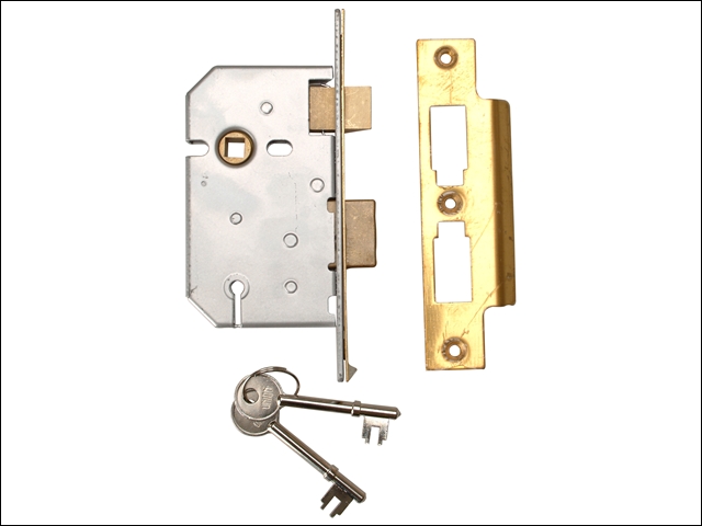 UNION 2277 3 Lever Mortice Sashlock Polished Brass 65mm 2.5in Visi