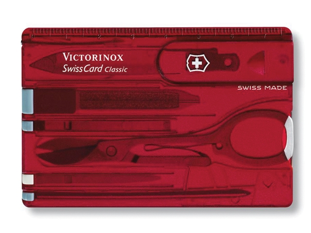 Victorinox Swiss Card Translucent Red Blister Pack