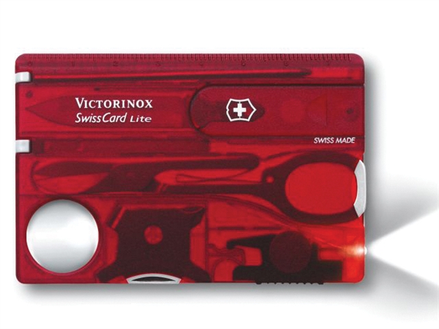 Victorinox Swiss Card Lite Red Translucent Blister Pack