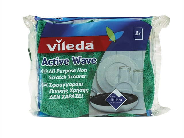 Vileda Active Wave Foam Back Non Scratch Scourer x 2 (Pack 16)