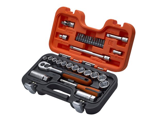 XMS Bahco S330 3/8in Socket Set with 1/4in Bits, 34 Piece
