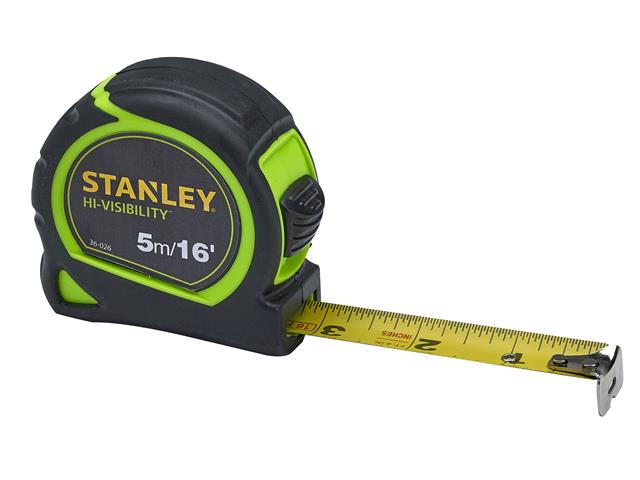 XMS Stanley Hi-Viz Tylon™ Tape 5m/16ft (Width 25mm)